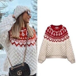 Industry Oversized  Chunky Bulky Sweater Vintage Style New Wool Blend size L